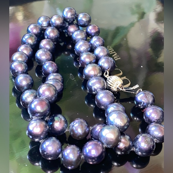 Genuine Black Akoya Pearl Necklace 18” - Picture 14 of 15